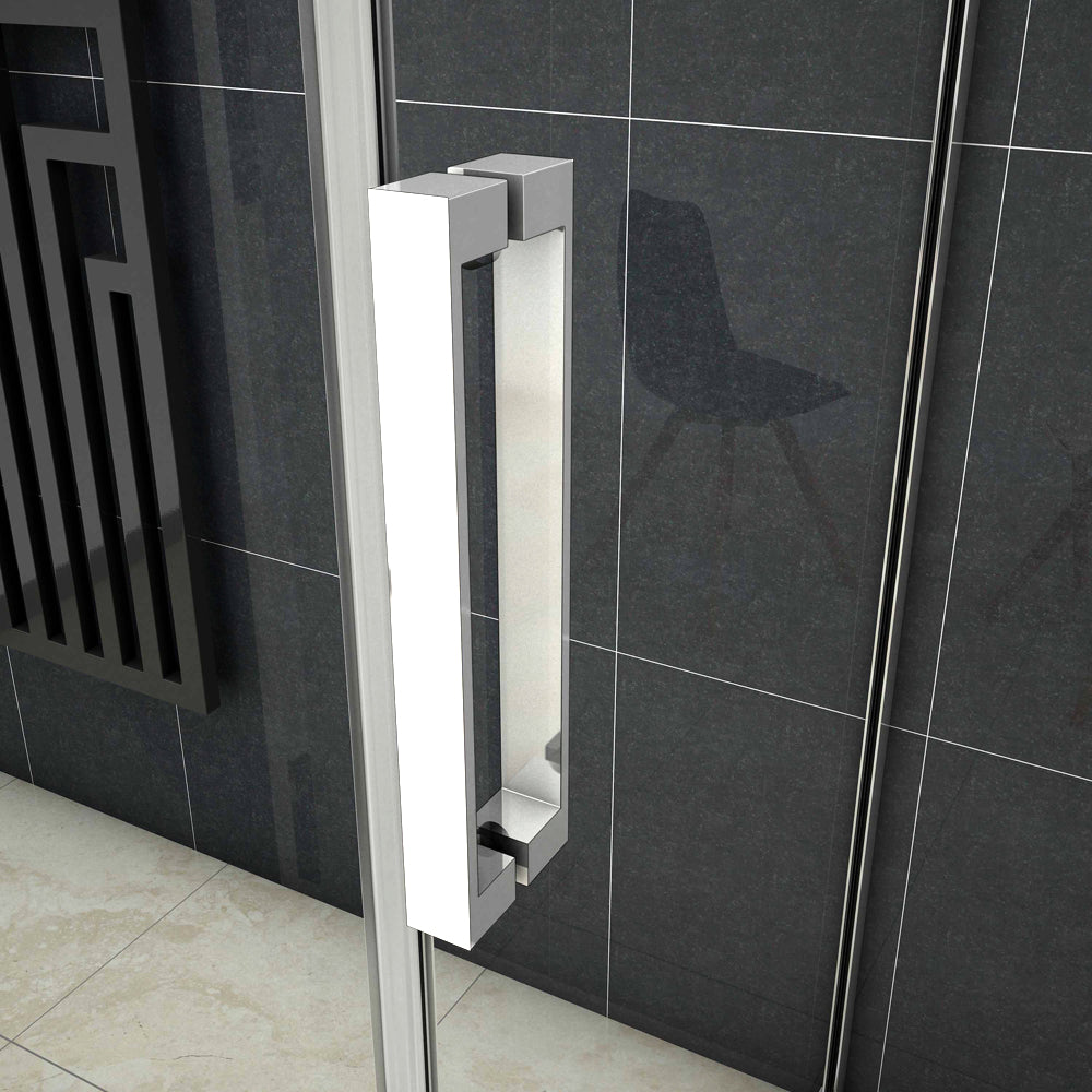 Cabine De Douche Coulissante en forme U une porte de douche avec 2 paroi latérales hauteur:195cm