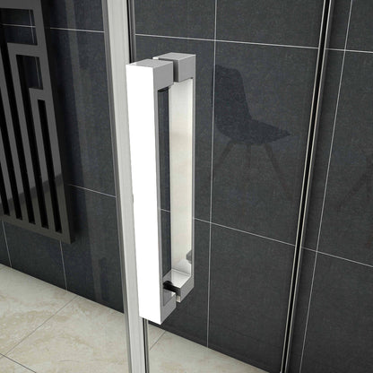 Cabine De Douche Coulissante en forme U une porte de douche avec 2 paroi latérales hauteur:195cm