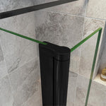 Océan Paroi de douche noire avec volet pivotant 30 / 40 cm modèle d' Itaroi avec une barre extensible 73-120cm
