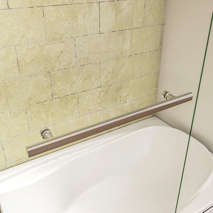 Océan OCEAN pare-baignoire 100/120x140cm écran baignoire pivotant avec les étagères et la poignée en inox