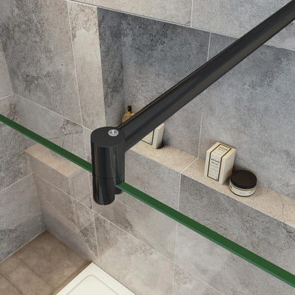 Océan Paroi de douche noire avec volet pivotant 30 / 40 cm modèle d' Itaroi avec une barre extensible 70-120cm
