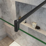 Océan Paroi de douche noire avec volet pivotant 30 / 40 cm modèle d' Itaroi avec une barre extensible 70-120cm