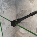 Océan Paroi de douche noire avec volet pivotant 30 / 40 cm modèle d' Itaroi avec une barre extensible 73-120cm