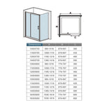 OCEAN cabine de douche 100-160x80x195cm profilé noir mat en verre anticalcaire avec le système soft-close