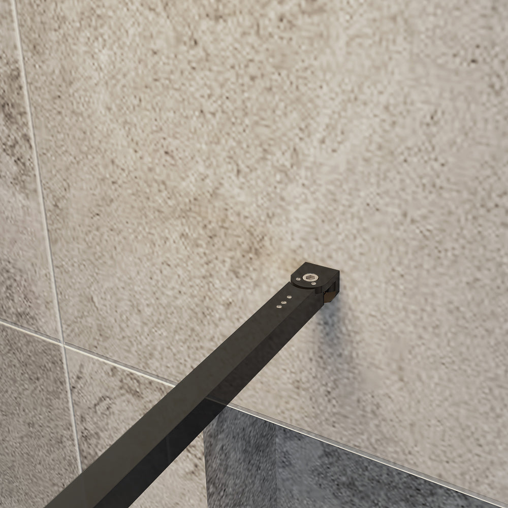 Océan Paroi de douche noire avec volet pivotant 30 / 40 cm modèle d' Itaroi avec une barre extensible 73-120cm