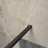 Océan Paroi de douche noire avec volet pivotant 30 / 40 cm modèle d' Itaroi avec une barre extensible 73-120cm