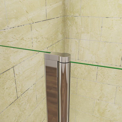 Océan OCEAN pare-baignoire 100/120x140cm écran baignoire pivotant avec les étagères et la poignée en inox