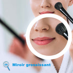LED simple bluetooth tricolore anti-buée miroir tactile avec miroir grossissant 3X,suspendu horizontalement 80/100/120/140/160cm