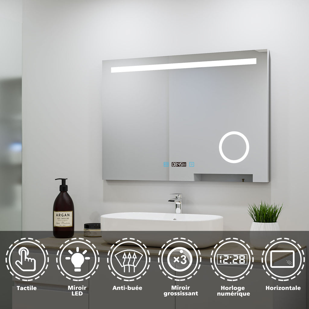 Ocean Miroir salle de bain LED avec éclairag + miroir mural cosmétique –  Océan Sanitaire