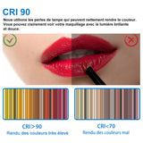 Miroir tactile Bluetooth simple tricolore avec antibuée suspendu horizontalement 70/80/100/120/140/160cm