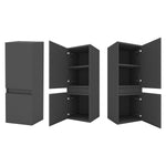 83/110/135,1cm Colonne salle de bain anthracite, Armoire haute étagère de rangement, Meuble de salle de bain