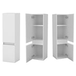 83/110/135,1cm Colonne salle de bain blanche, Armoire haute étagère de rangement, Meuble de salle de bain