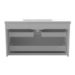 Meuble avec un plan vasque en céramique, Meuble suspendu, couleur blanc/anthracite/bois clair