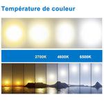 Ocean Miroir salle de bain LED avec éclairag + miroir mural cosmétique lumineux + 3couleurs LED réglables+ anti-buée + Bluetooth + miroir grossissant+Horzontal