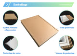 Ocean Miroir salle de bain LED avec éclairag + miroir mural cosmétique lumineux + anti-buée + Horloge numérique et date + miroir grossissant+Horzontal