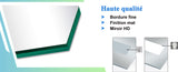 Miroir tactile antibuée LED tricolore avec Bluetooth simple et horloge, 70/80/100/120/140/160 cm