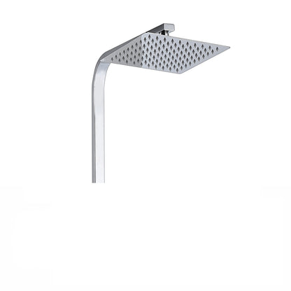Océan mitigeur de douche thermostatique exposé salle de bain tête double grand ensemble de barre carrée Chrome