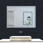 Miroir Bluetooth simple  tactile tricolore avec antibuée, horloge et miroir grossissant 3X, suspendu horizontalement 80/100/120/140/160CM