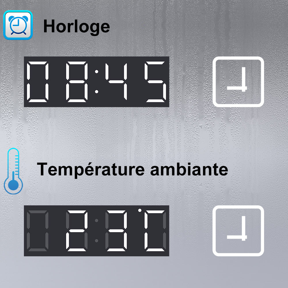 Miroir tactile antibuée LED tricolore avec Bluetooth simple et horloge, 70/80/100/120/140/160 cm