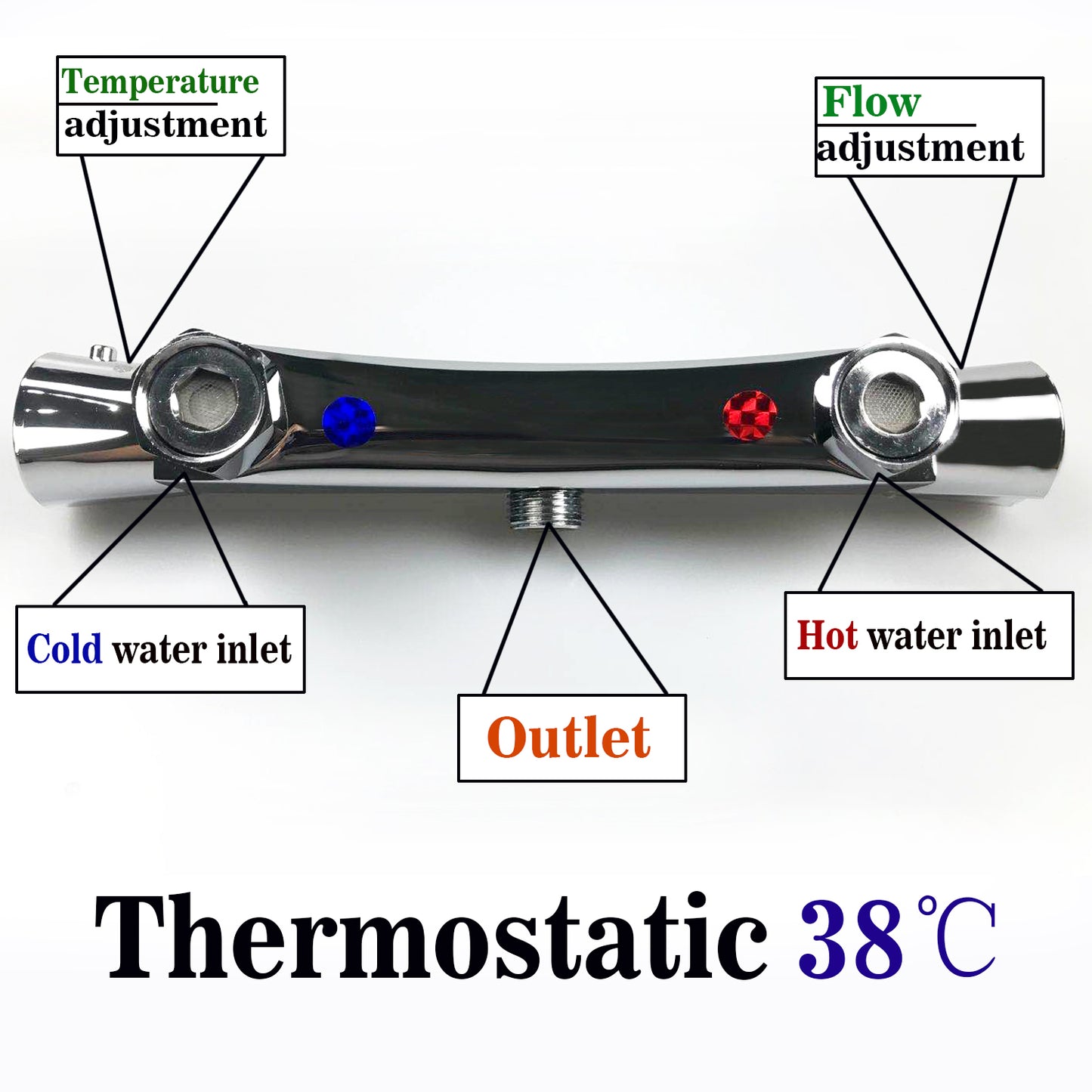 Mitigeur thermostatique de douche avec kit de barre de douche