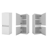 83/110/135,1cm Colonne salle de bain blanche, Armoire haute étagère de rangement, Meuble de salle de bain