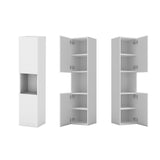83/110/135,1cm Colonne salle de bain blanche, Armoire haute étagère de rangement, Meuble de salle de bain