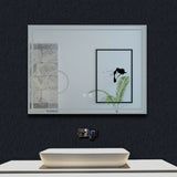 LED simple bluetooth tricolore anti-buée miroir tactile avec miroir grossissant 3X,suspendu horizontalement 80/100/120/140/160cm