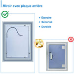 Miroir de salle de bain à 2 touches tactiles, avec fonction LED et anti-buée