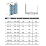 Océan porte de douche battante 105-150x187/197cm en verre anti-calcaire porte battante et un verre fixé