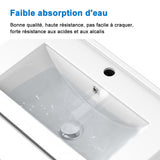 Meuble de salle de bain blanc mat sous lavabo suspendu avec deux portes et vasque en céramique