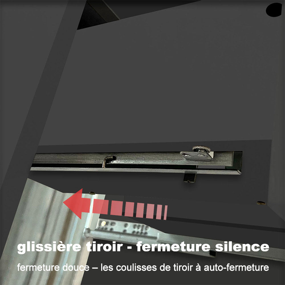 Meuble suspendu avec  2 tirois et vasque artificiel, Meuble couleur blanc mat /anthracite/couleur chêne