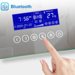 Ocean Miroir salle de bain LED avec éclairag + miroir mural cosmétique lumineux + 3couleurs LED réglables+ anti-buée + Bluetooth + miroir grossissant+Horzontal