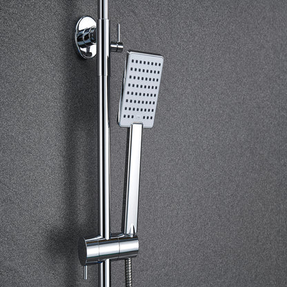 Océan sanitaire Colonne de Douche Thermostatique Ensemble de Double Tête Exposé Valve 200mm Argent Carré