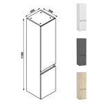 83/110/135,1cm Colonne salle de bain anthracite, Armoire haute étagère de rangement, Meuble de salle de bain