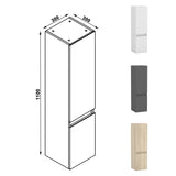83/110/135,1cm Colonne salle de bain anthracite, Armoire haute étagère de rangement, Meuble de salle de bain