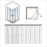 Océan cabine de douche, 2 portes de douche à charnière avec une porte-serviette,verre sécurit anticalcaire,différentes dimensions