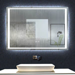 Miroir de salle de bain à 2 touches tactiles, avec fonction LED et anti-buée, modèle Standard