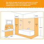 Ocean Miroir salle de bain LED avec éclairag + miroir mural cosmétique lumineux + anti-buée + Horloge numérique et date + Vertical