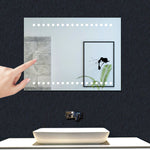 Miroir de salle de bain à 2 touches tactiles, avec fonction LED et anti-buée
