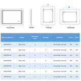 Miroir de salle de bain, commutateur tactile, avec fonction LED et anti-buée, Modèle standard