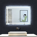 70x50cm Ocean Miroir salle de bain anti-buée LED miroir Horizantal et vertical Interrupteur mural