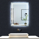 70x50cm Ocean Miroir salle de bain anti-buée LED miroir Horizantal et vertical Interrupteur mural