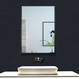 Miroir à cadre mat rond/rectangulaire en aluminium noir/or, 50/60/70/80cm