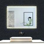 Miroir tactile antibuée LED tricolore avec Bluetooth simple et horloge, 70/80/100/120/140/160 cm