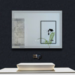 Miroir tactile antibuée LED tricolore avec Bluetooth simple et horloge, 70/80/100/120/140/160 cm