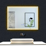 Miroir tactile antibuée LED tricolore avec Bluetooth simple et horloge, 70/80/100/120/140/160 cm