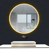 Ocean sanitaire Miroir de Salle de Bain avec Anti-buée + LED 2700K-6500K avec lumière et luminosité réglables Rond ∅60cm double interrupteur tactile