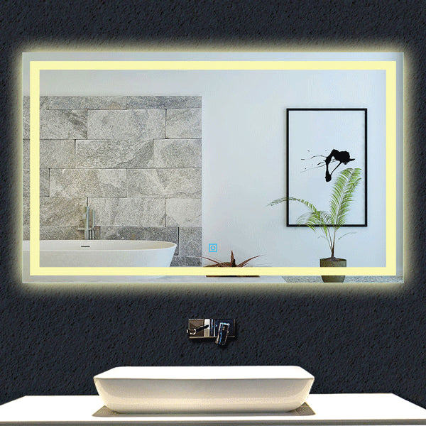 120 x 80cm Miroir salle de bain LED antibu-ée, miroir de la