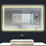 120 x 80cm Miroir salle de bain LED antibu-ée, miroir de la lumière chaude
