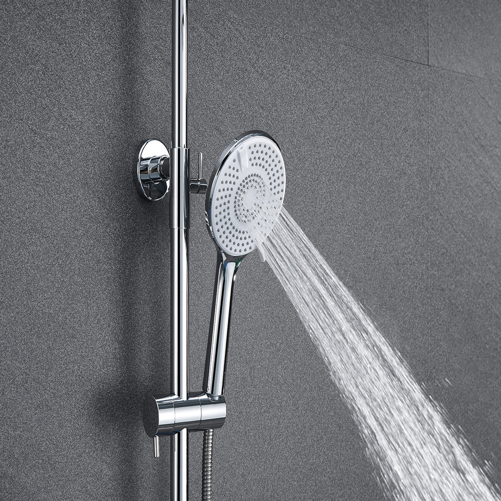 Océan sanitaire Colonne de Douche Thermostatique Ensemble de Système de Douche Rond d’Averse  Avec 3 Jets Douche à Main Réglable en Hauteur